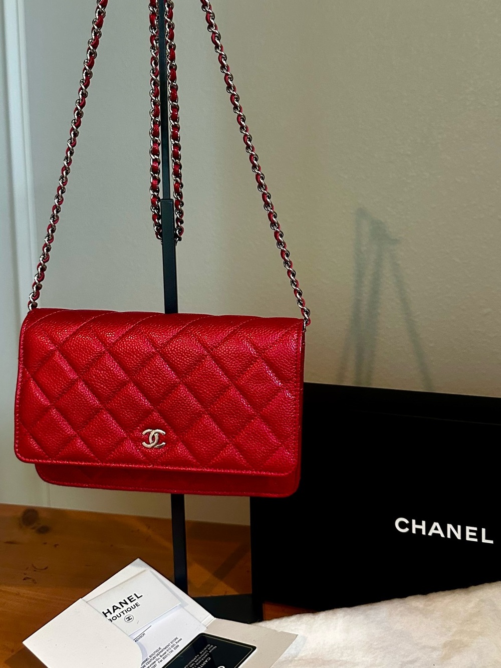 CHANEL Caviar Quilted Crossbody Wallet on Chain (WOC)